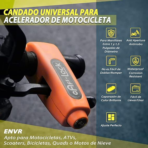 CANDADO DE SEGURIDAD MULTIFUNCIONAL PARA MOTOS- EVITA ROBOS 🏍️